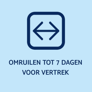 Omruilen tot 7 dagen voor vertrek